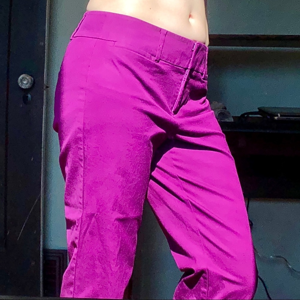 Ann Taylor purple ankle-length work pants
